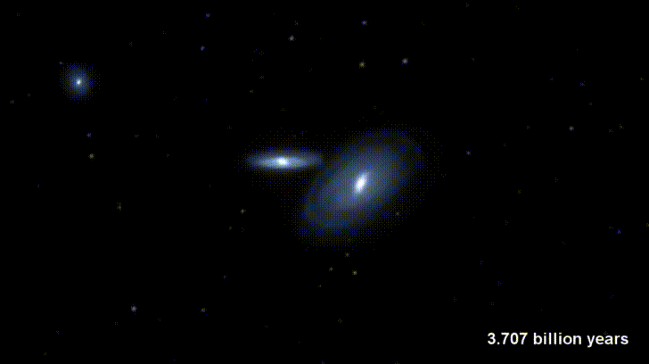 Andromeda Galaxy crashing into the Milky Way